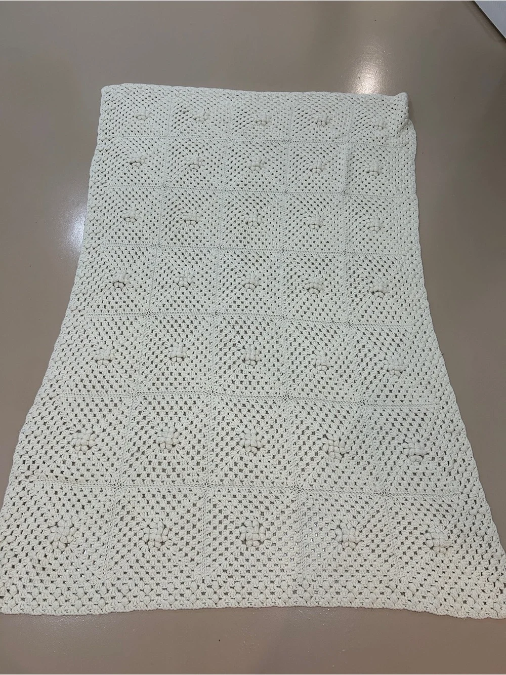Light yellow Crochet blanket